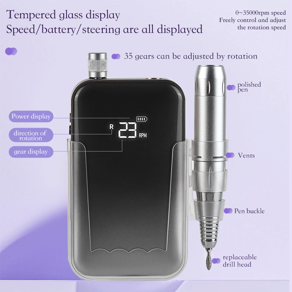 Professional 45000 RPM Rechargeable Nail Drill Machine