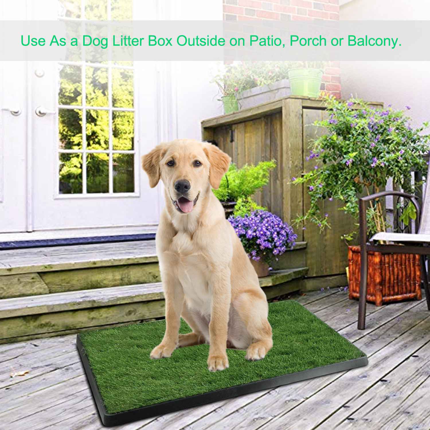 Artificial Grass Dog Potty Training Pad with Tray for Indoor Use