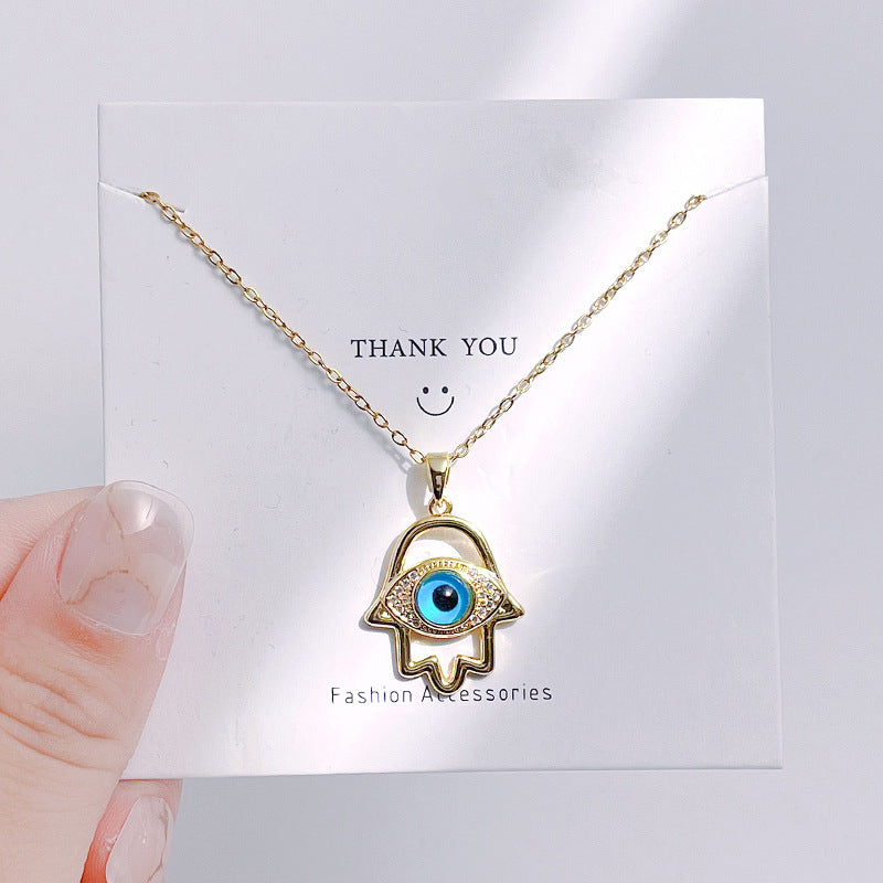 Protective Evil Eye Hamsa Necklace for Women Lucky Amulet