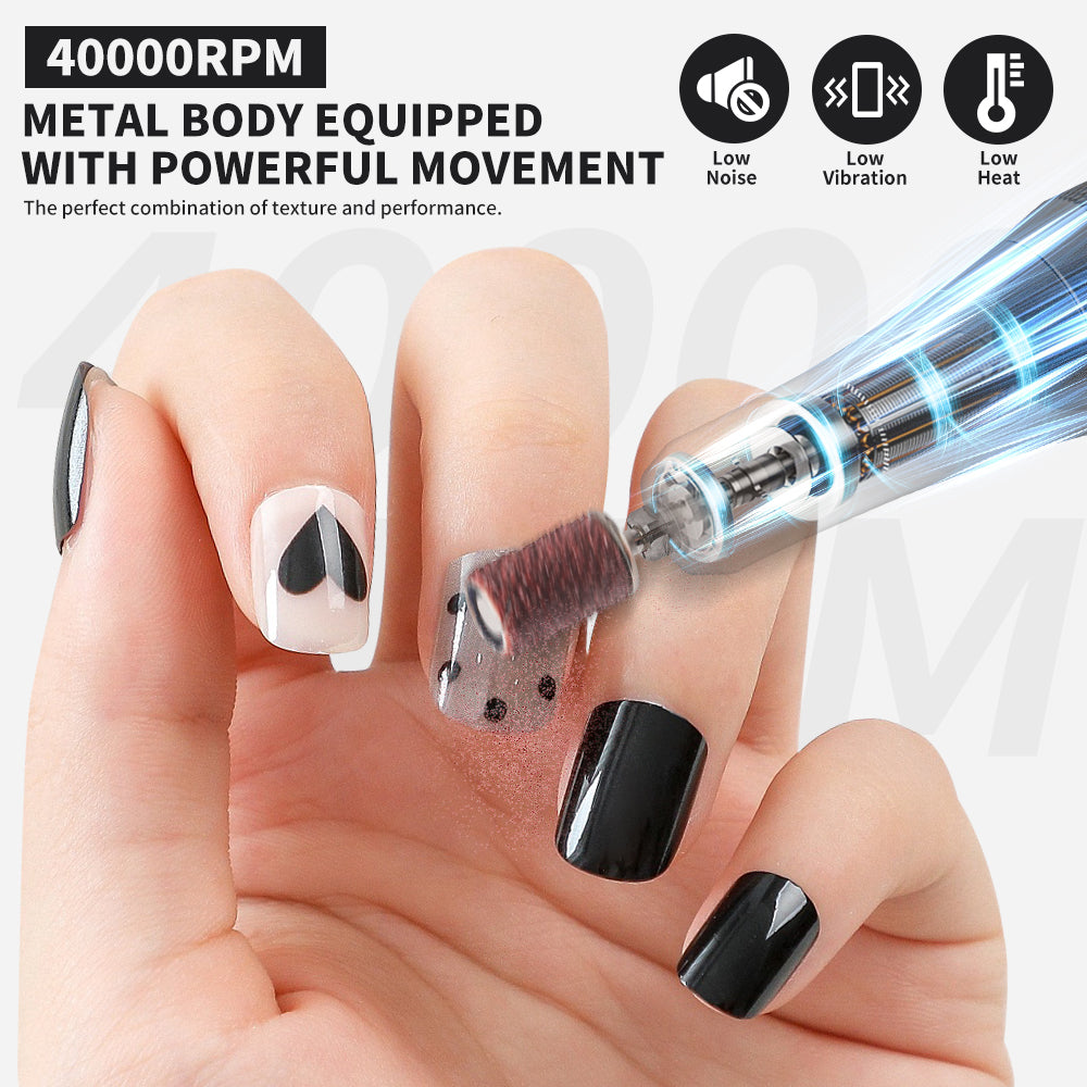 40000RPM Professional Cordless Electric Nail Drill Kit