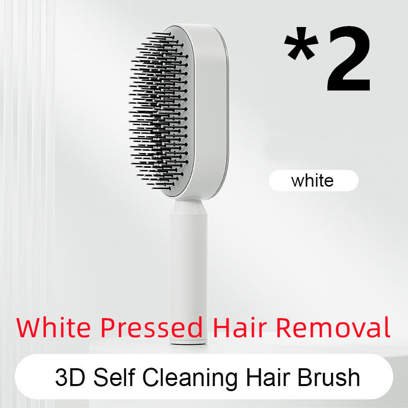 Self Cleaning Hair Brush with Scalp Massage & Detangling