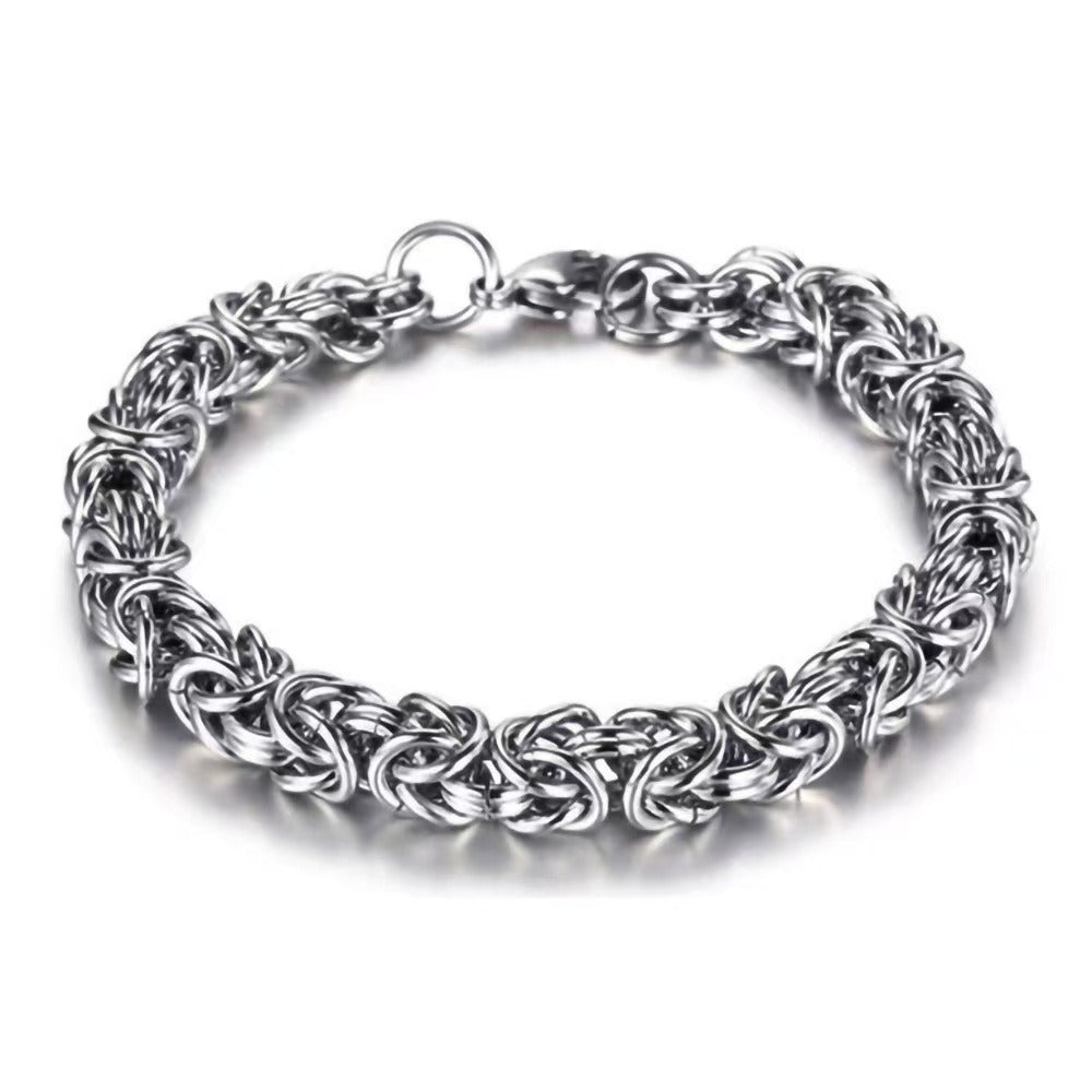 Premium Titanium Steel Bracelet Vintage Braided Chain Style