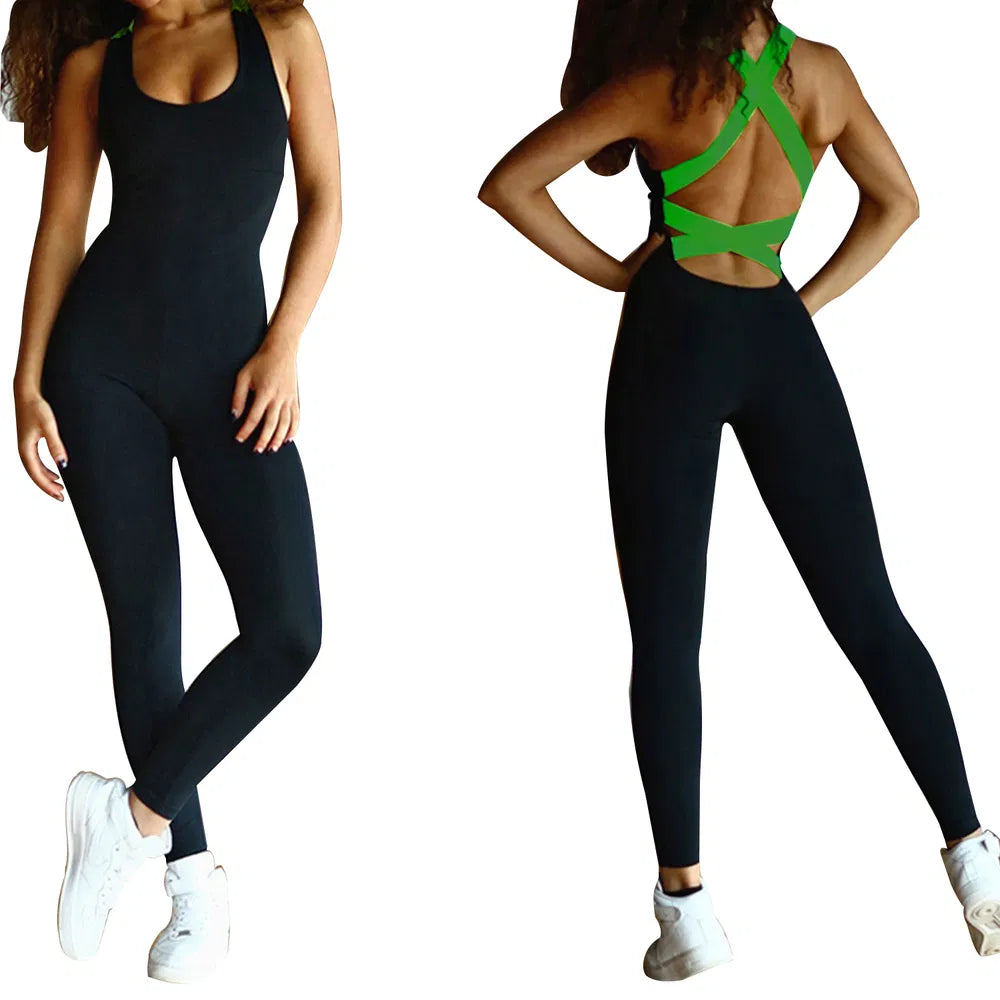 Women Sports Yoga Workout Gym Fitness Jumpsuit Activewear
