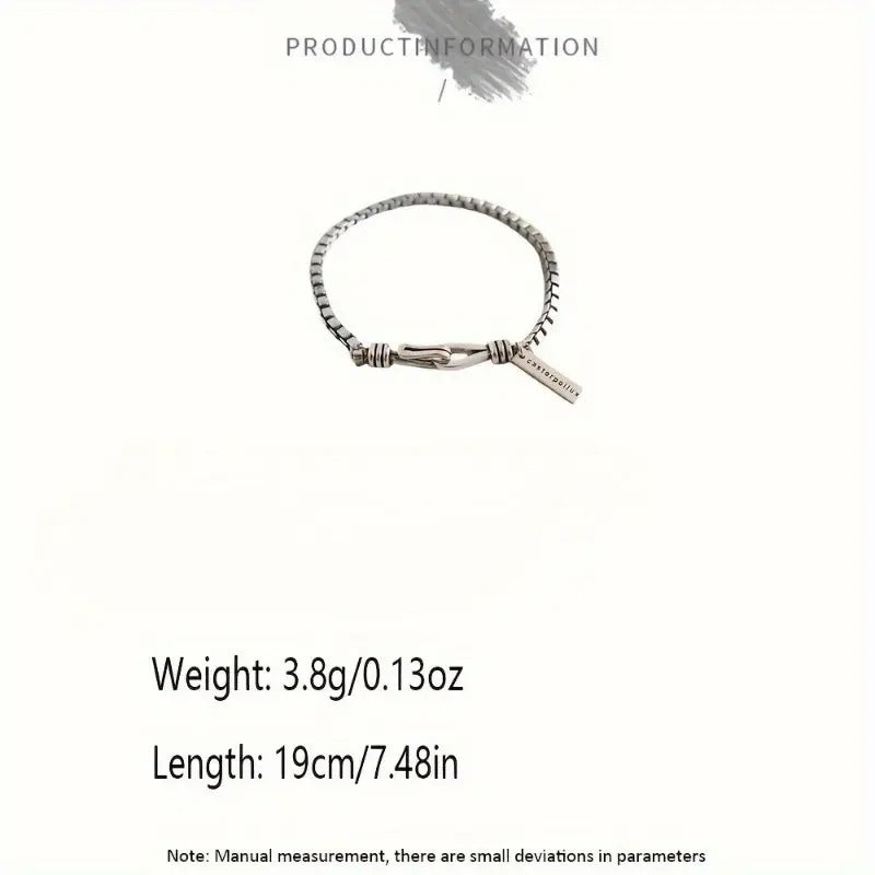 Stylish Vintage Cross Bracelet Box Chain Unisex Fashion Jewelry