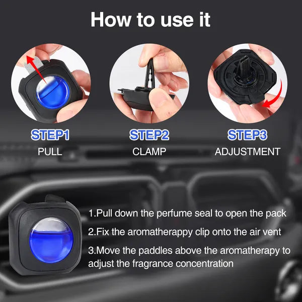 3-Pack Ocean Scent Car Vent Clip Air Freshener Long Lasting