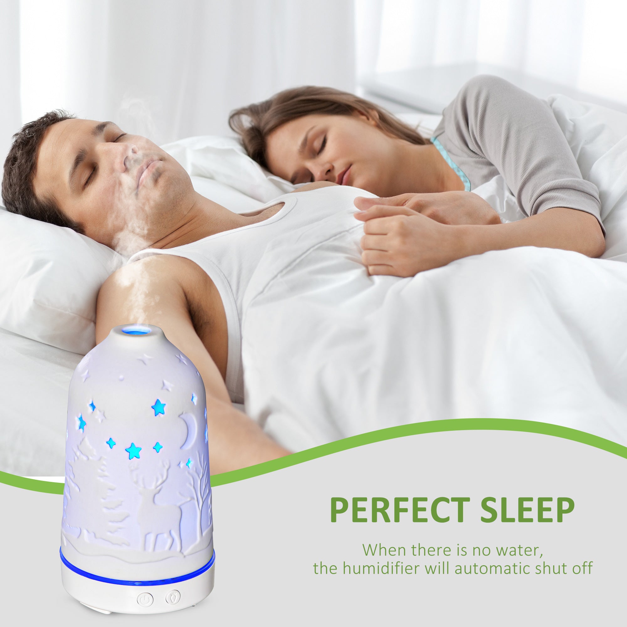 Premium Ultrasonic Aroma Diffuser Humidifier LED Light Quiet
