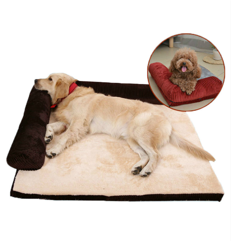 Corduroy Pet Dog Bed Soft Washable Sofa Bed Non Slip Bottom