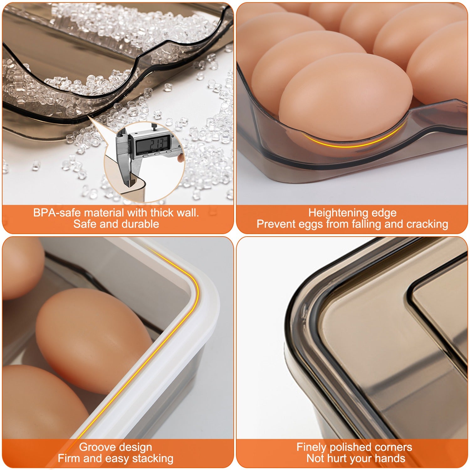 Double Layer Egg Container Holder 36 Eggs Rolling Organizer