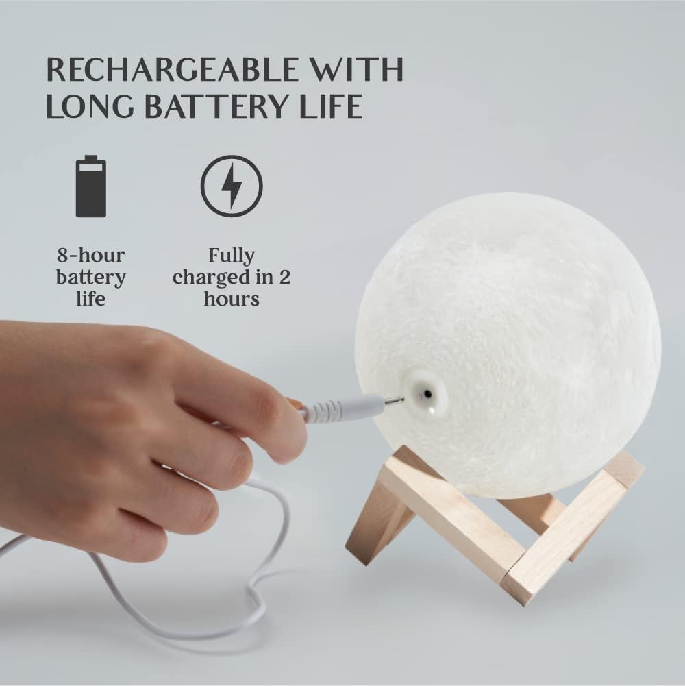 16-Color LED Moon Lamp with Stand & Remote