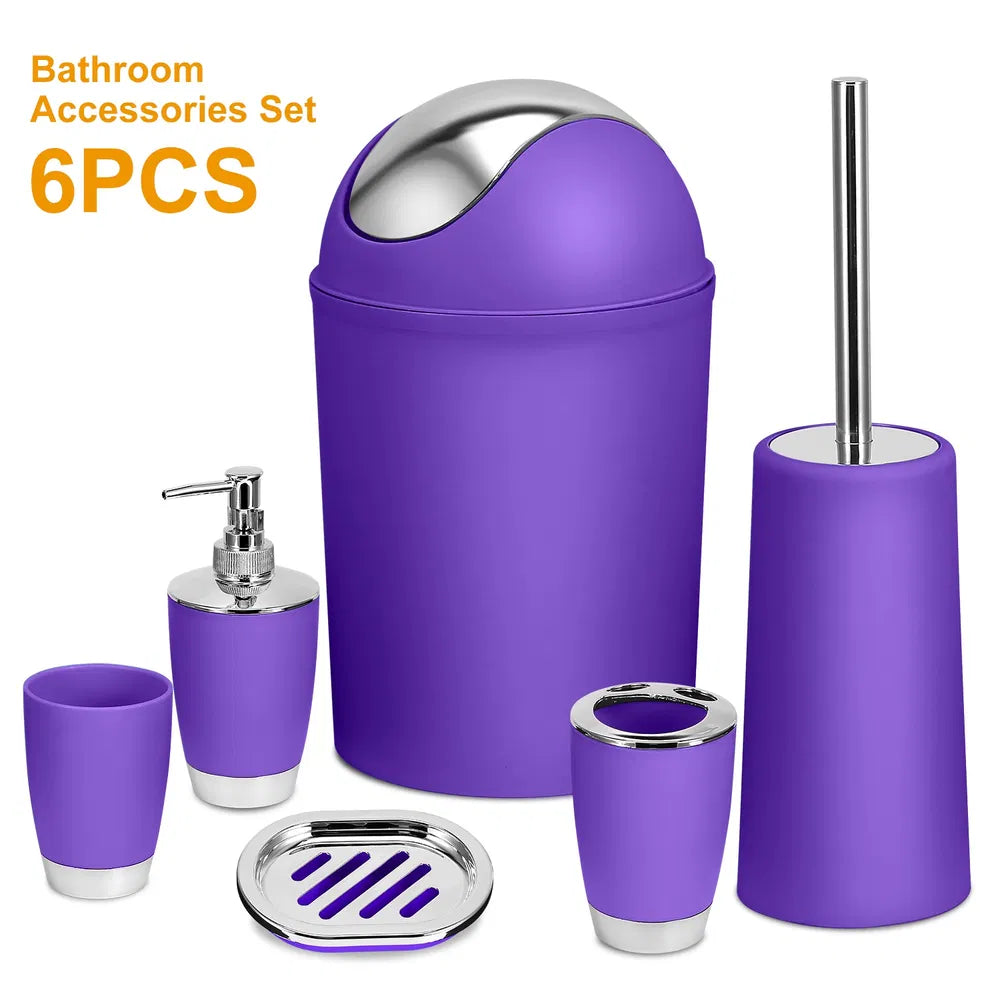 Premium 6-Piece Bathroom Accessories Set – Modern Organizer Kit