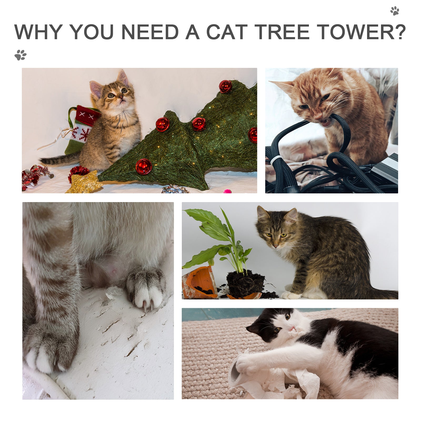 Premium Adjustable Floor to Ceiling Cat Tree with Hammock