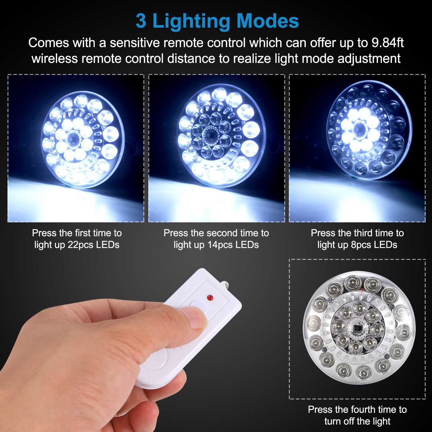 High Power Solar Camping Lantern Remote Control Waterproof Light