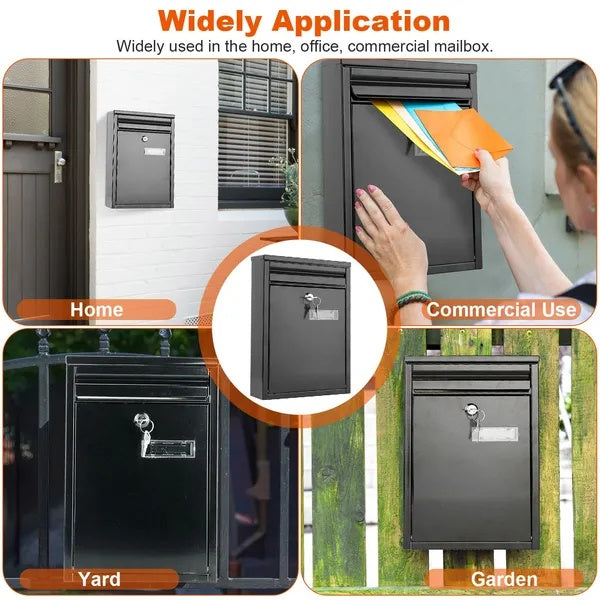Secure Lockable Wall Mount Mailbox for Home & Office Use