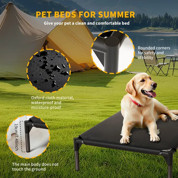 Breathable Raised Dog Bed – Elevated Oxford Pet Bed for Small, Medium & Large Dogs