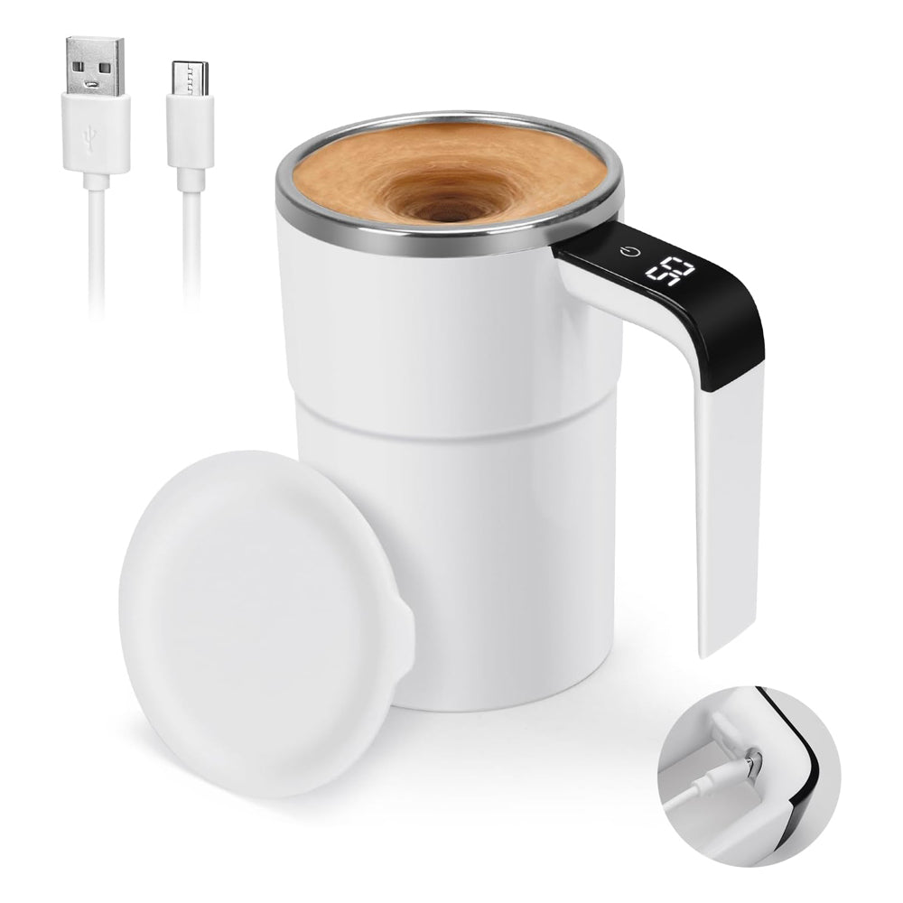 12oz Self Stirring Mug Auto Magnetic Coffee Cup LED Temperature Display