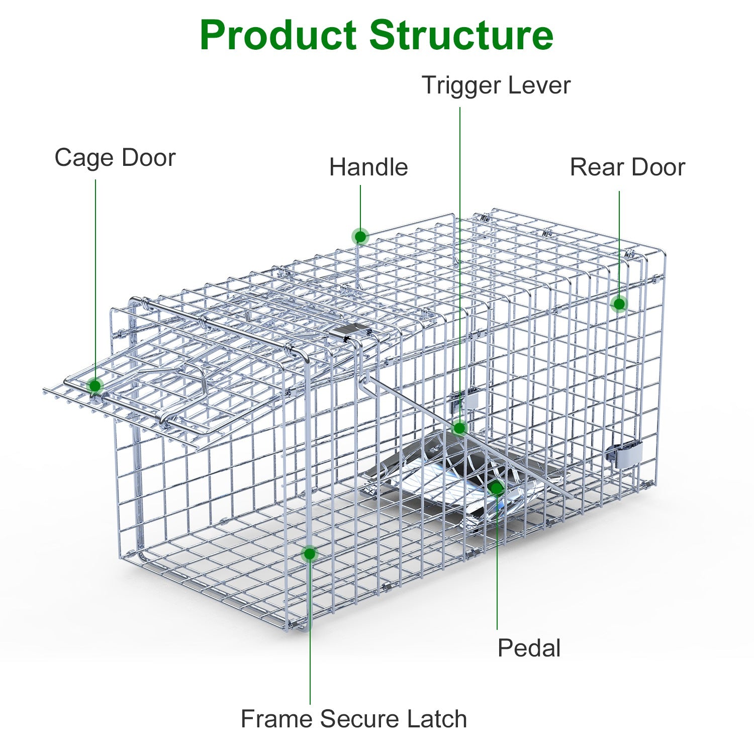 2-Pack Humane Live Animal Trap Cages – Collapsible Single Door Catch & Release Traps