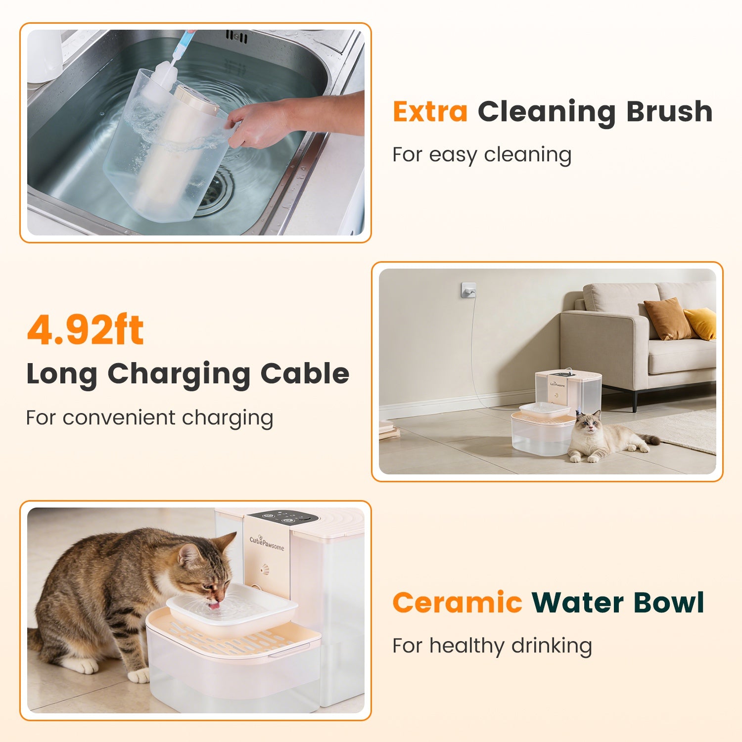 Smart Pet Water Fountain Rechargeable Automatic Water Dispenser