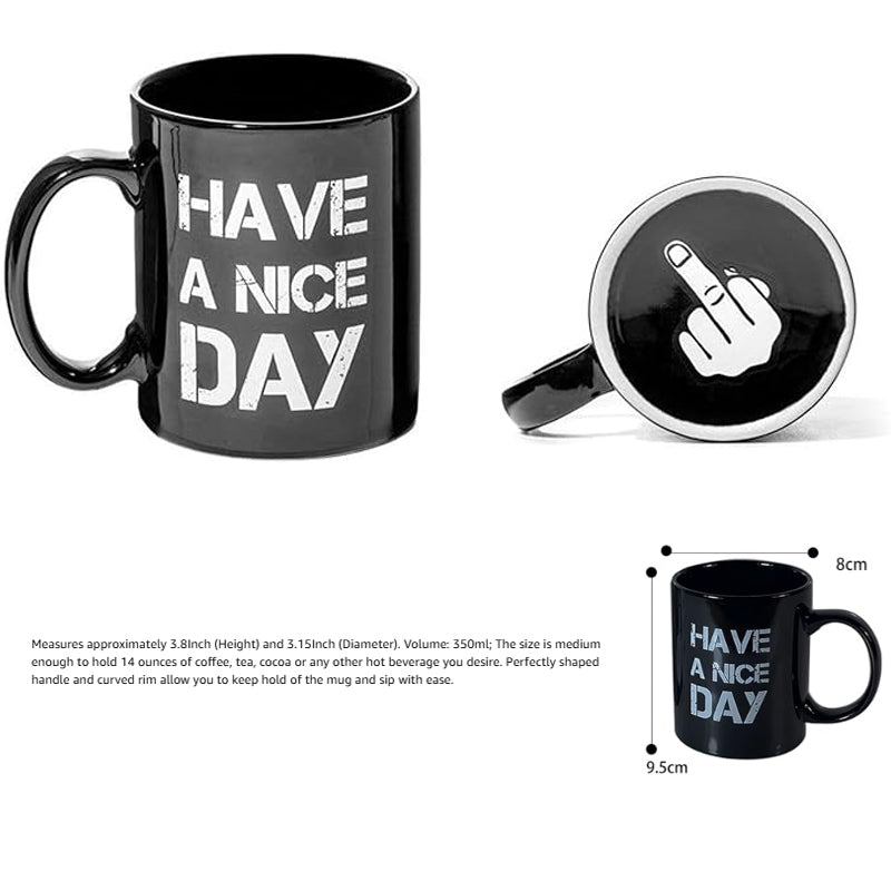 Funny Middle Finger Coffee Mug 3D Gag Gift Up Yours Cup Fun