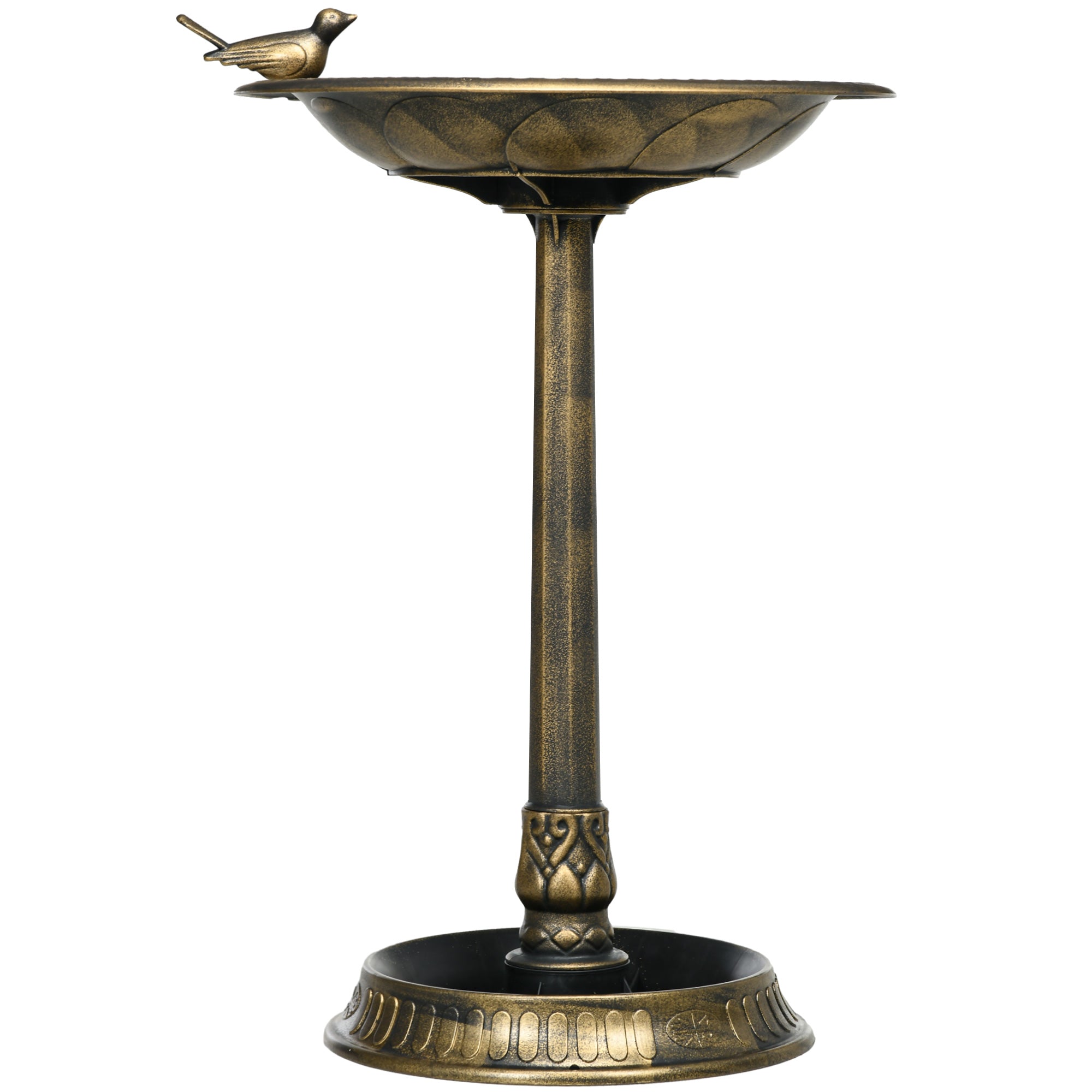 Premium Antique Bird Bath Feeder Bowl with Pedestal Bronze Decor