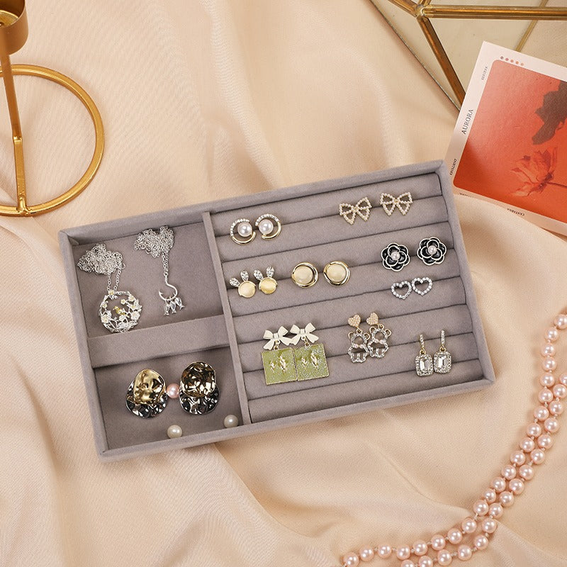 Premium Gray Jewelry Tray Elegant Organizer for Accessories