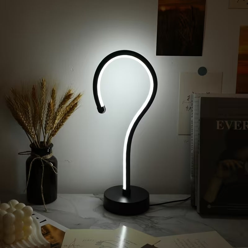 Creative Question Mark Table Lamp USB 3 Color Dimming LED Set
