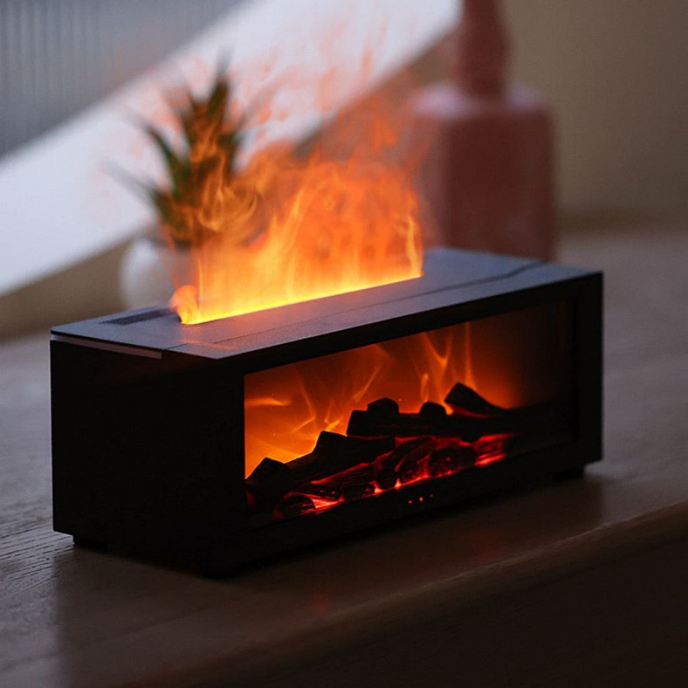 Fireplace Flame Aromatherapy Machine LED Diffuser Humidifier