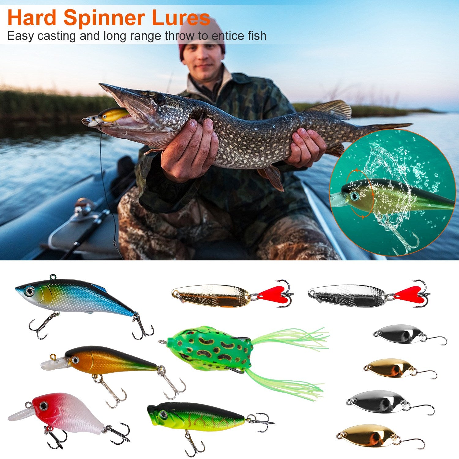 383pcs Fishing Lures Kit with Tackle Box for Bass Fishing