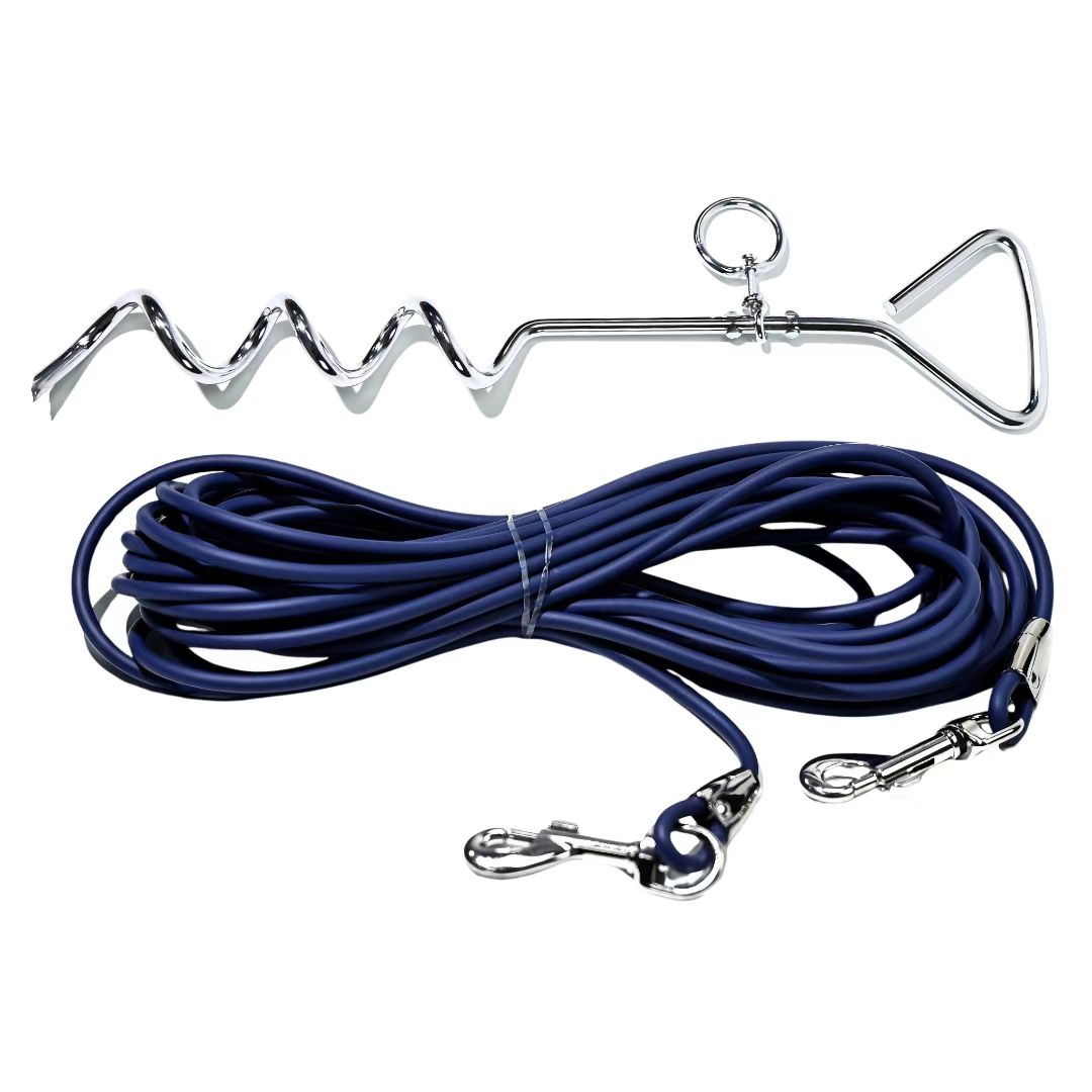 Ground Stake Dog Leash for Secure Outdoor Freedom and Play