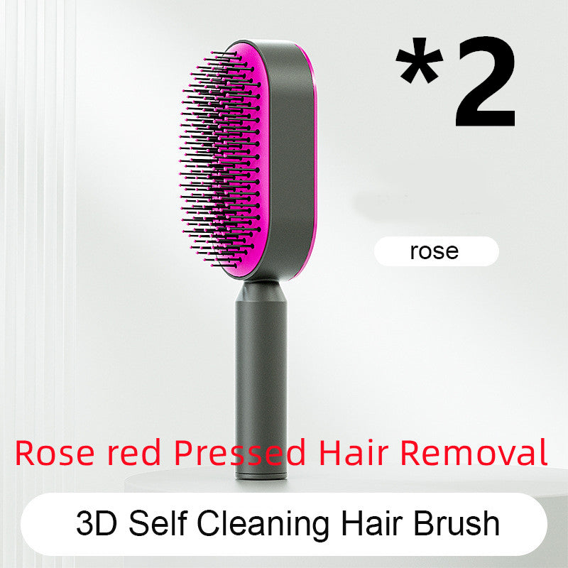 Self Cleaning Hair Brush with Scalp Massage & Detangling