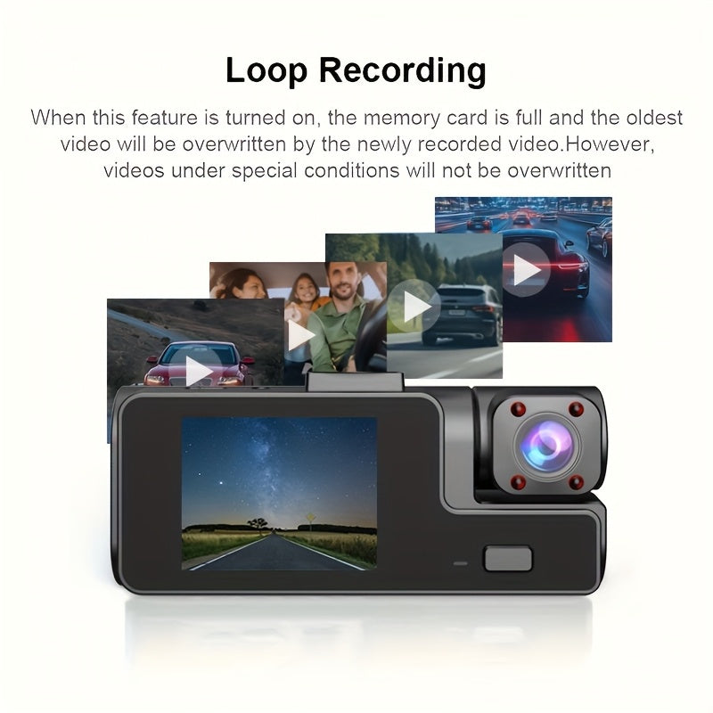 HD 1080P Driving Recorder Three Lens Dash Cam
