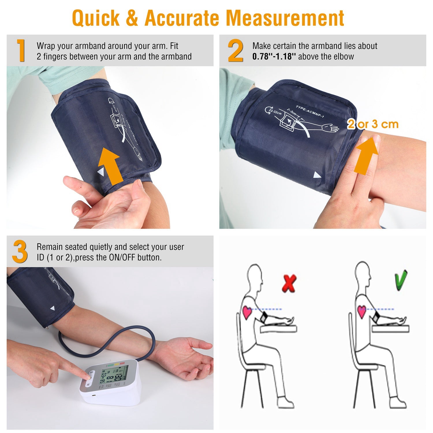 Digital Arm Blood Pressure Monitor LCD Voice BP Machine