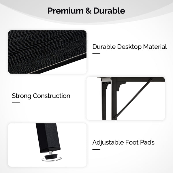 43-Inch Black Bar Table with Metal Frame & 209 Lbs Capacity