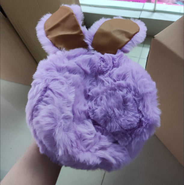 Plush Faux Fur Rabbit Ear Bag Cute Clip Shoulder Crossbody Style