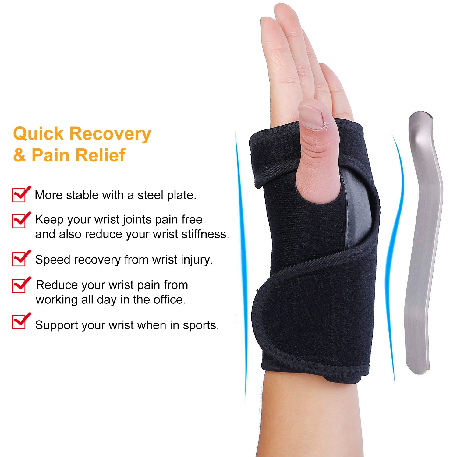 Wrist Support Brace with Splint for Carpal Tunnel & Recovery