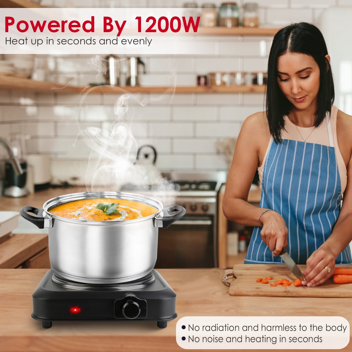Powerful Infrared Hot Plate Portable Electric Single Burner