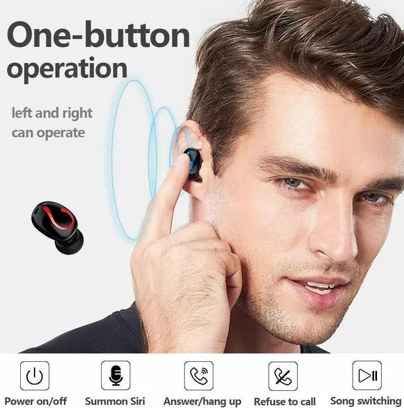 Bluetooth 5.1 TWS Earbuds Waterproof Stereo Wireless Headphones