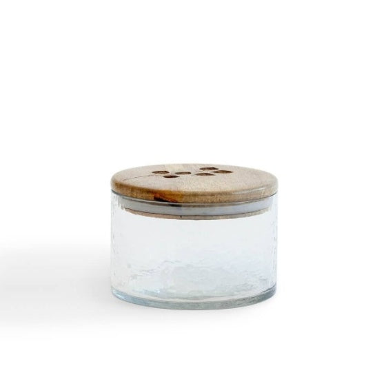 700ml Leafy Twig Glass Jar with Wooden Lid Storage Container