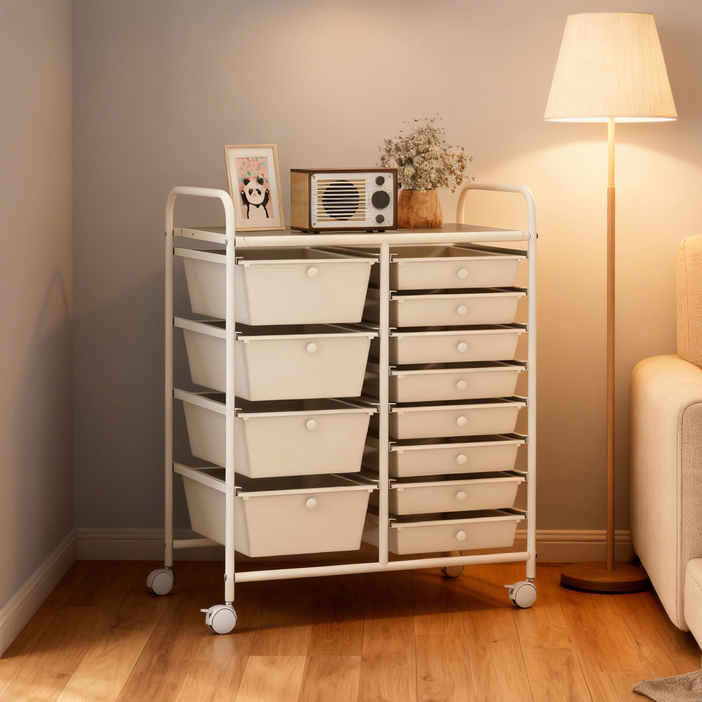 Multi-Use 12-Drawer Rolling Storage Cart Organizer with Wheels