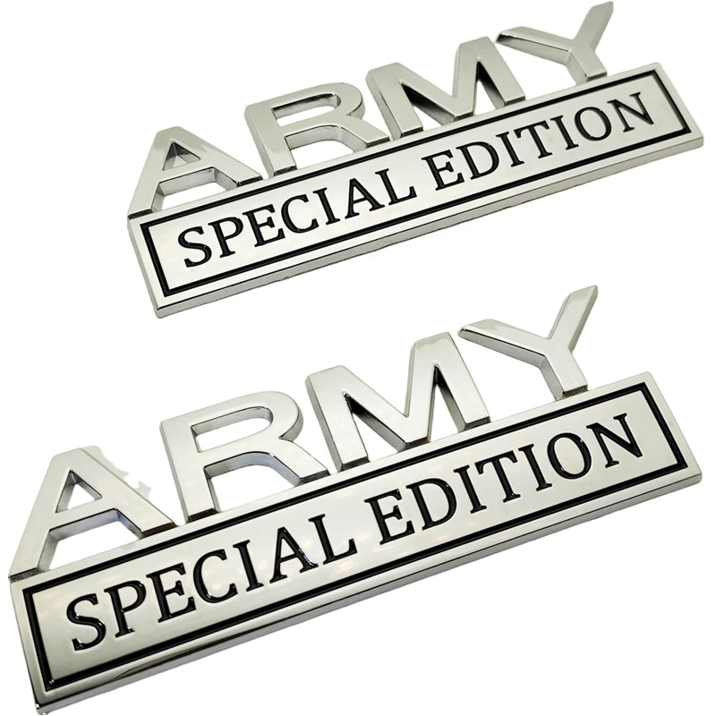 2PCS Army Special Edition 3D Metal Car Emblem Badge