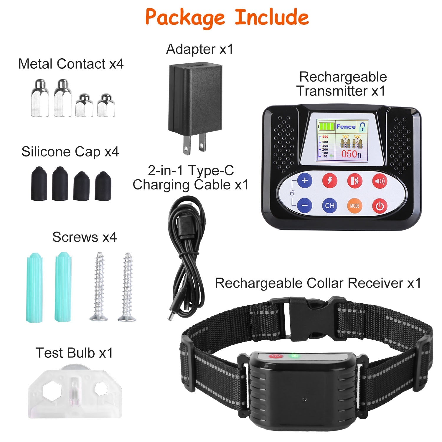Wireless Dog Fence Training Collar System with 990FT Range Control