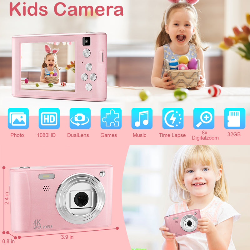 Kids Digital Camera 48MP 1080P with 32GB SD Card Z6 Fun Gift