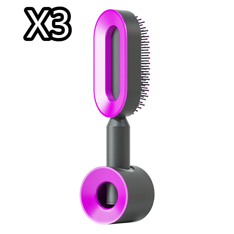 Self Cleaning Hair Brush with Scalp Massage & Detangling