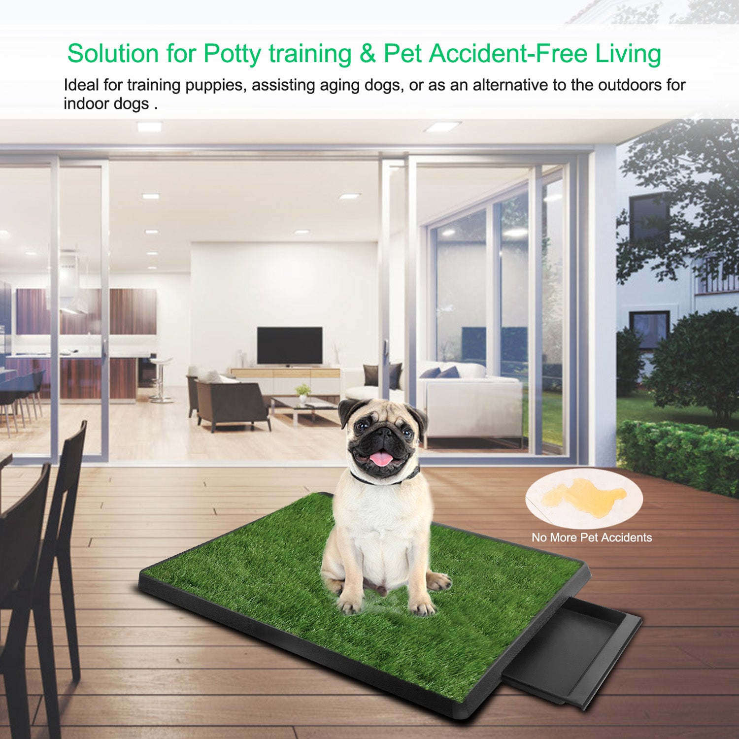 Artificial Grass Dog Potty Training Pad with Tray for Indoor Use
