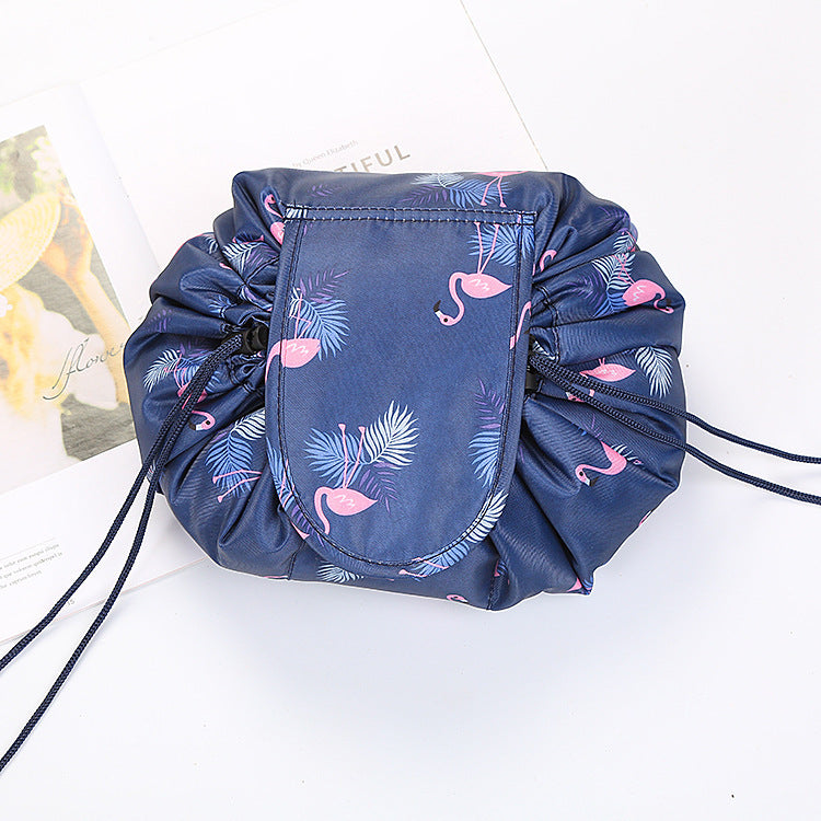 Animal Print Large Capacity Drawstring Cosmetic Storage Bag for Travel Use