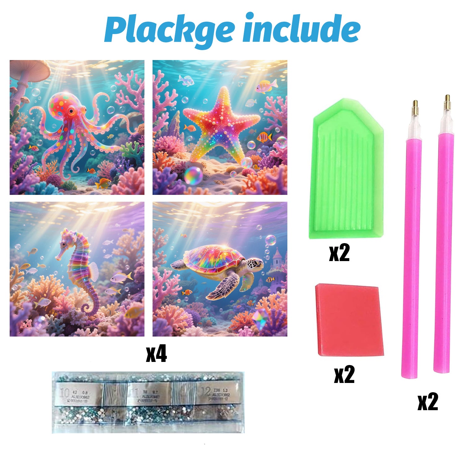 4-Pack DIY Rhinestone Art Painting Kit Crystal Craft Set for Kids