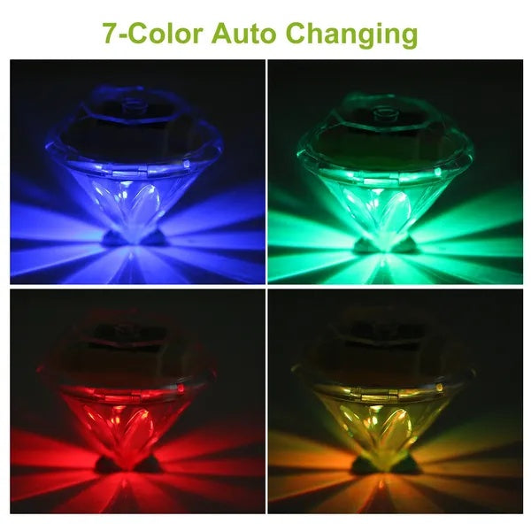 Premium Solar Diamond Garden Lights 7 Color Waterproof Set