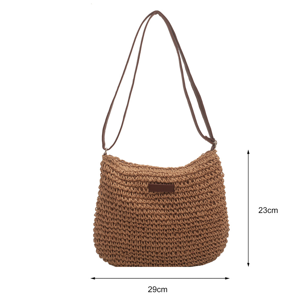 Niche Design Vacation Straw Tote Bag Stylish Summer Beach Shoulder Bag