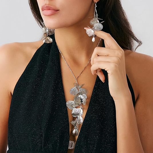 Trendy Gold Leaf Choker Tassel Necklace Boho Beach Jewelry