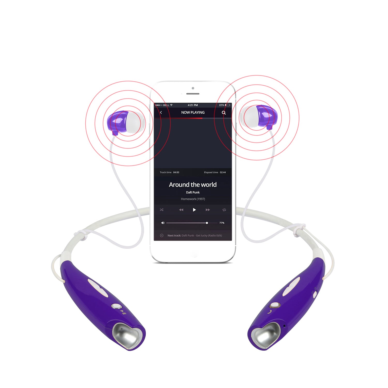 Wireless Neckband Headphones Sport Magnetic Earbuds