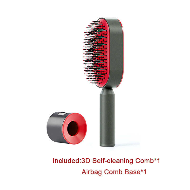 Self Cleaning Hair Brush with Scalp Massage & Detangling